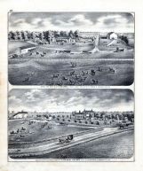 J. Stewart Holmes, Residence, Stock Farm, Bird's Eye View, Morgan County, Morgan County 1872
